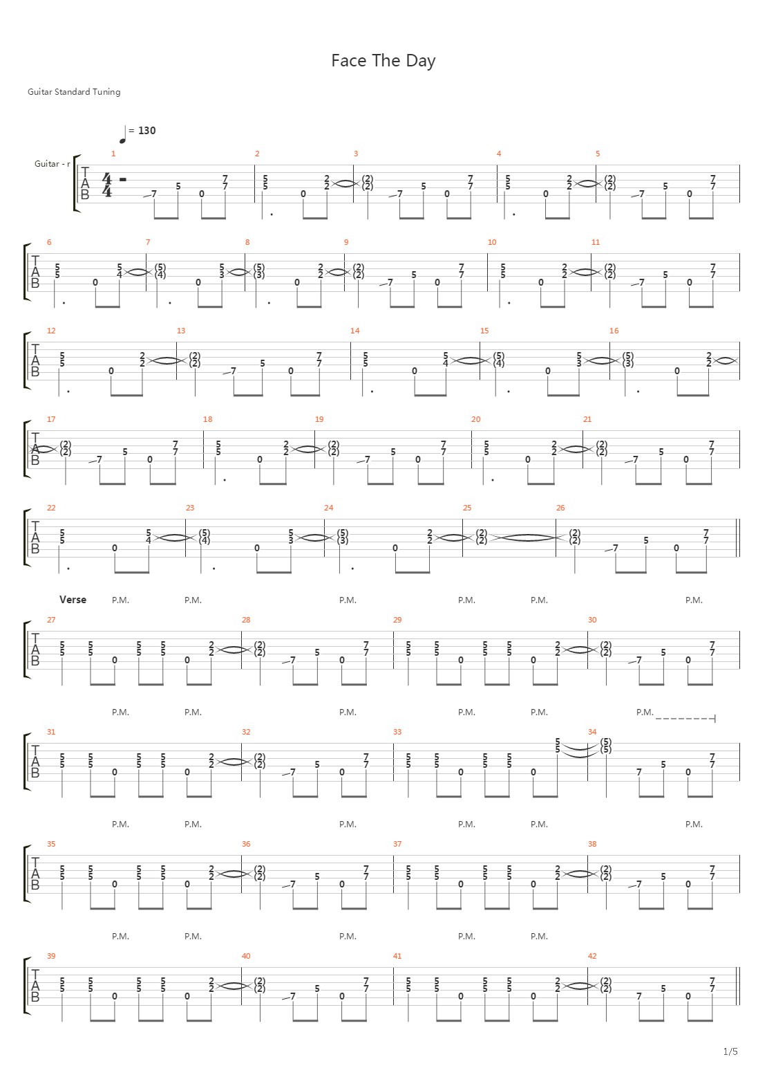 Face The Day吉他谱