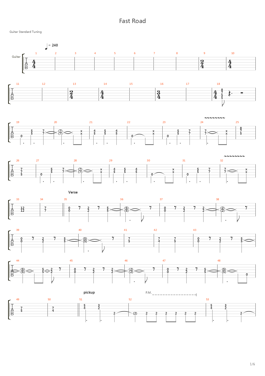 Fast Road吉他谱