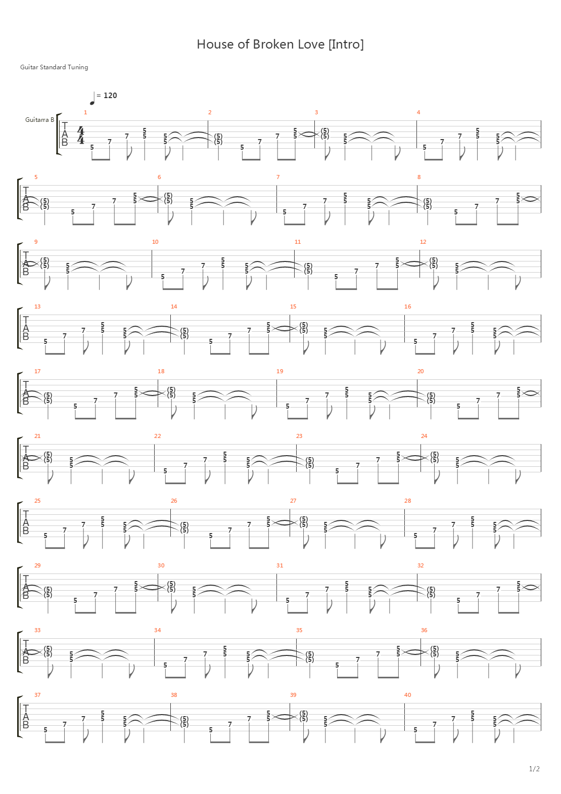 House Of Broken Love吉他谱