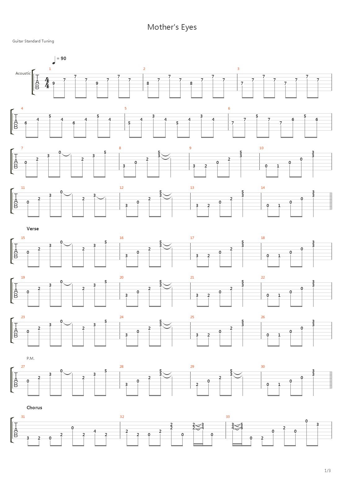 Mothers Eyes吉他谱