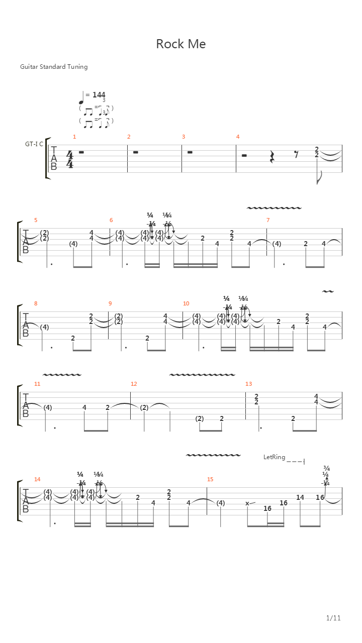 Rock Me吉他谱