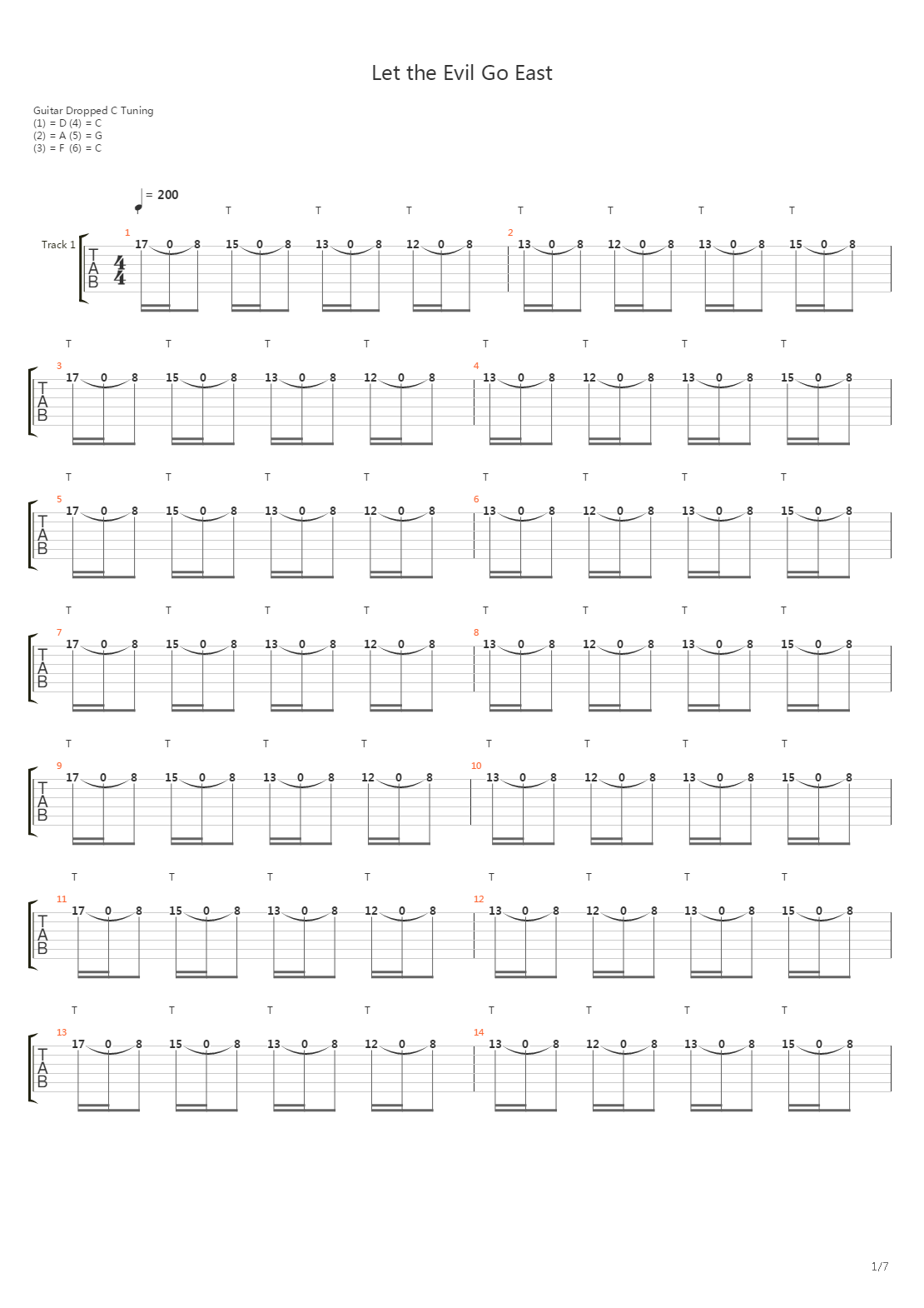 Let The Evil Go East吉他谱