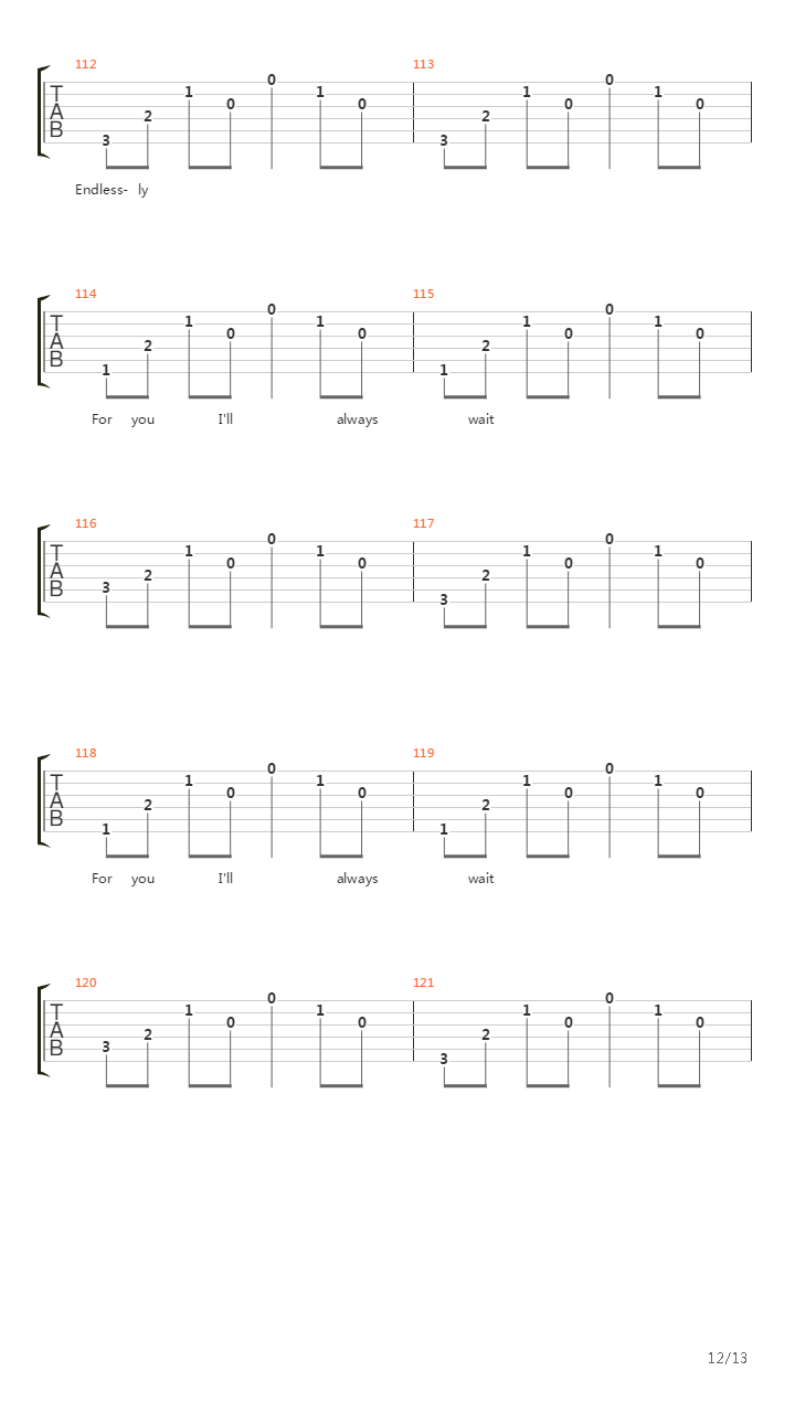 Endlessly吉他谱