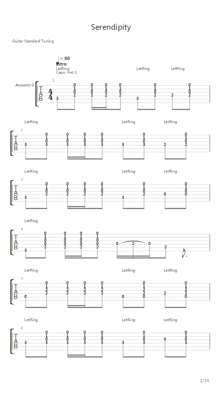Serendipity吉他谱