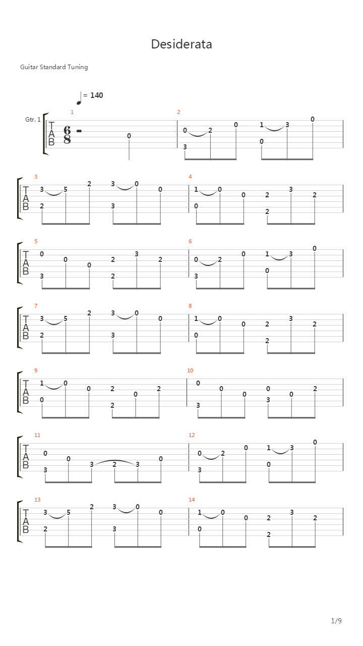 Desiderata吉他谱