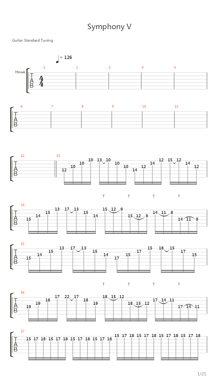 Symphony V吉他谱