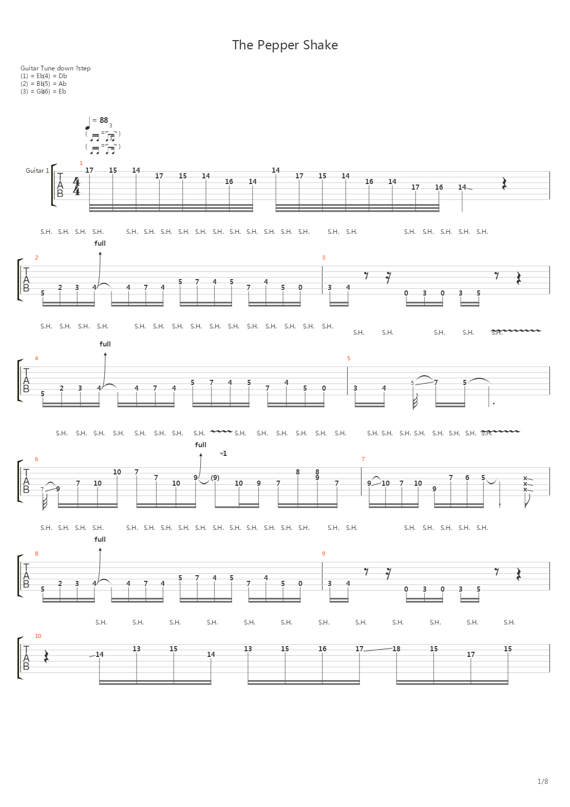 The Pepper Shake吉他谱