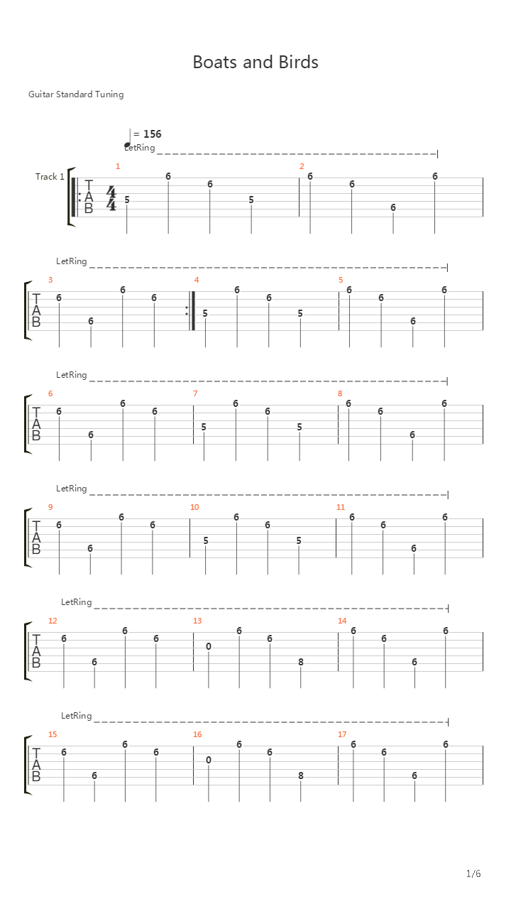 Boats And Birds吉他谱