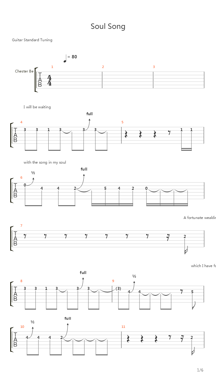 Soul Song吉他谱