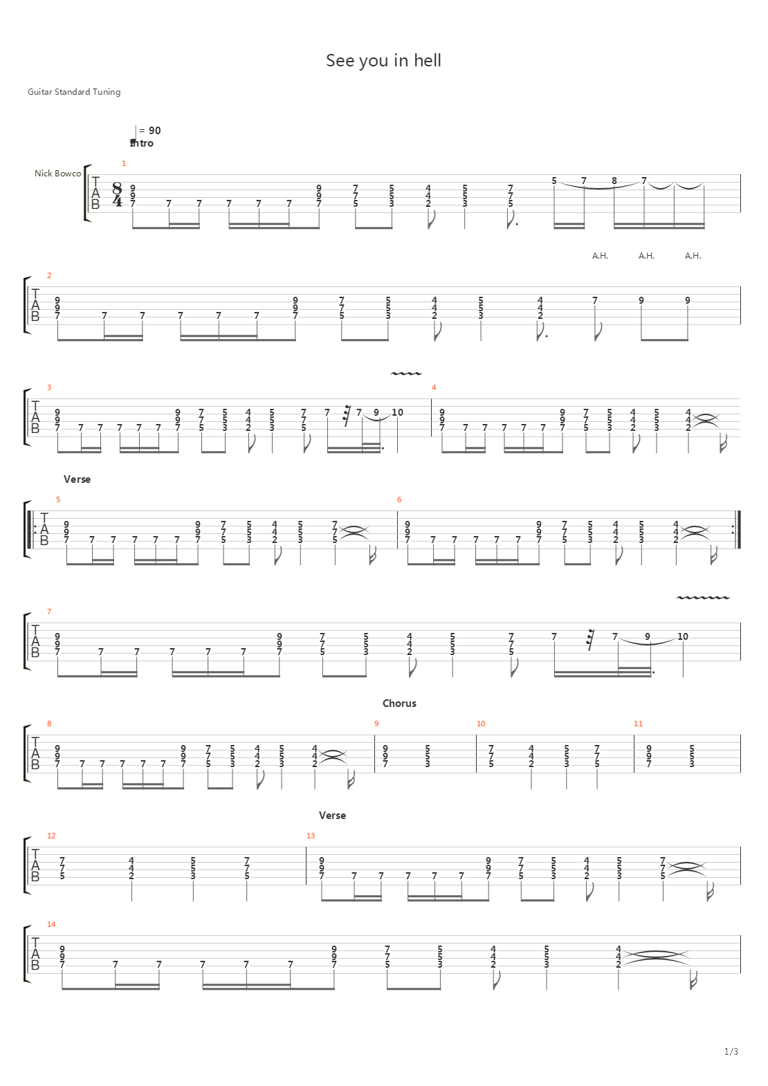See You In Hell吉他谱