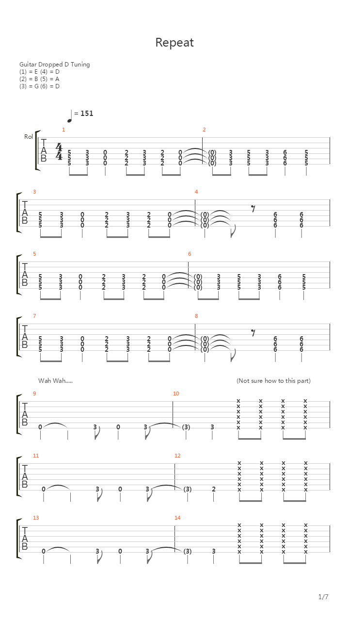 Repeat吉他谱