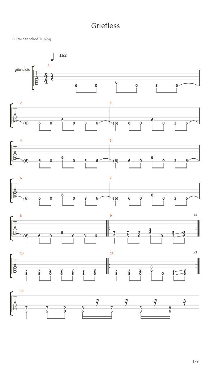 Griefless吉他谱