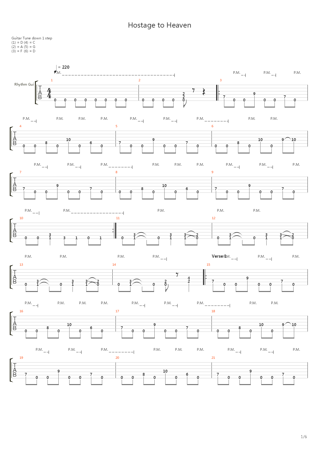 Hostage To Heaven吉他谱