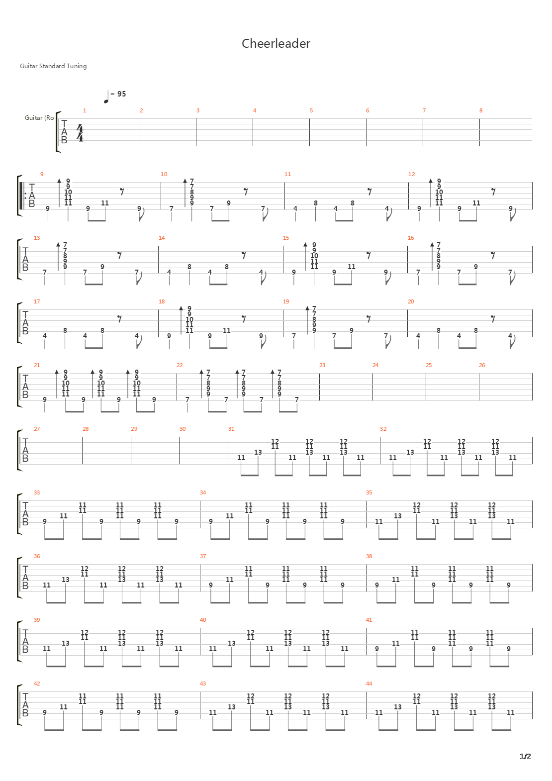 Cheerleader吉他谱