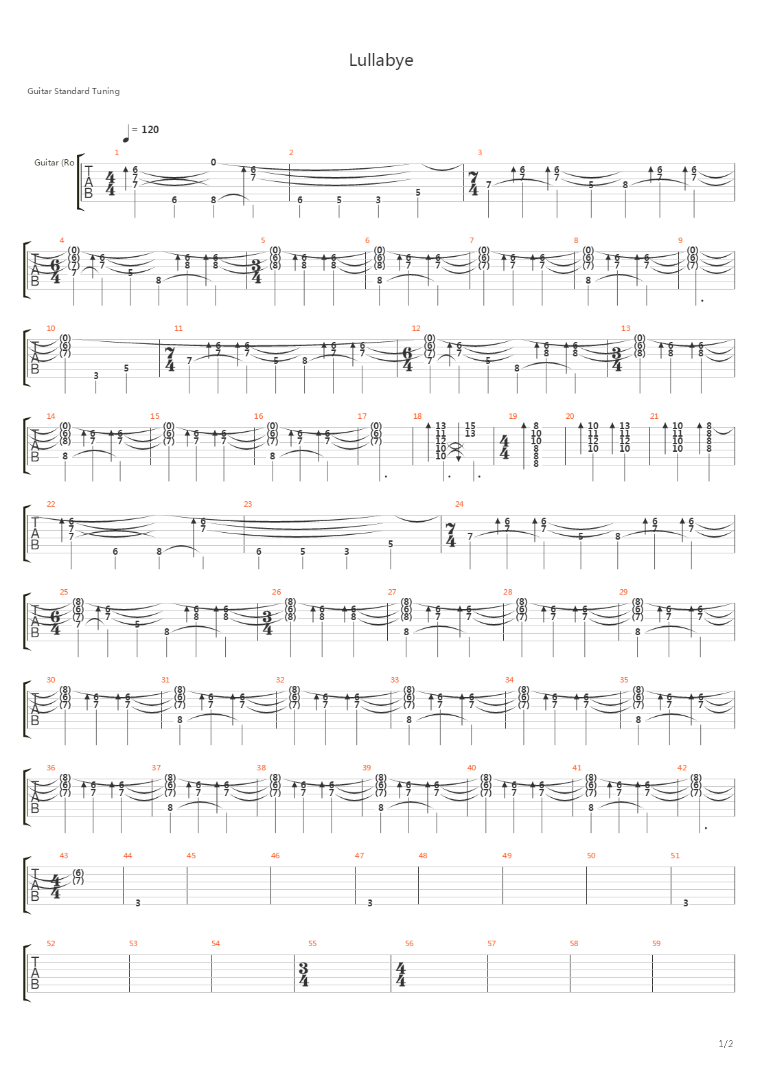 Lullabye吉他谱
