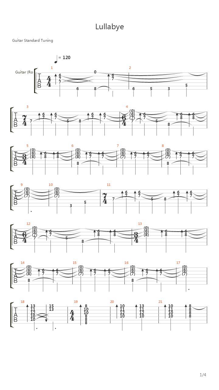 Lullabye吉他谱