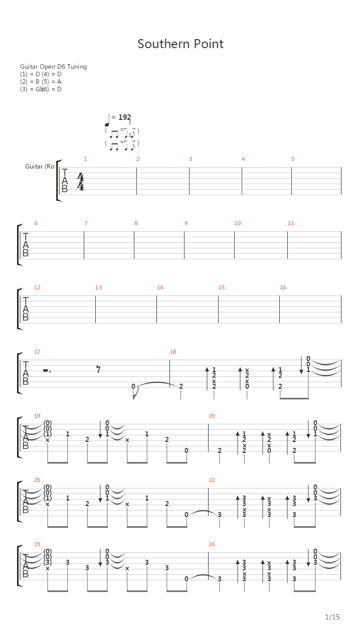 Southern Point吉他谱