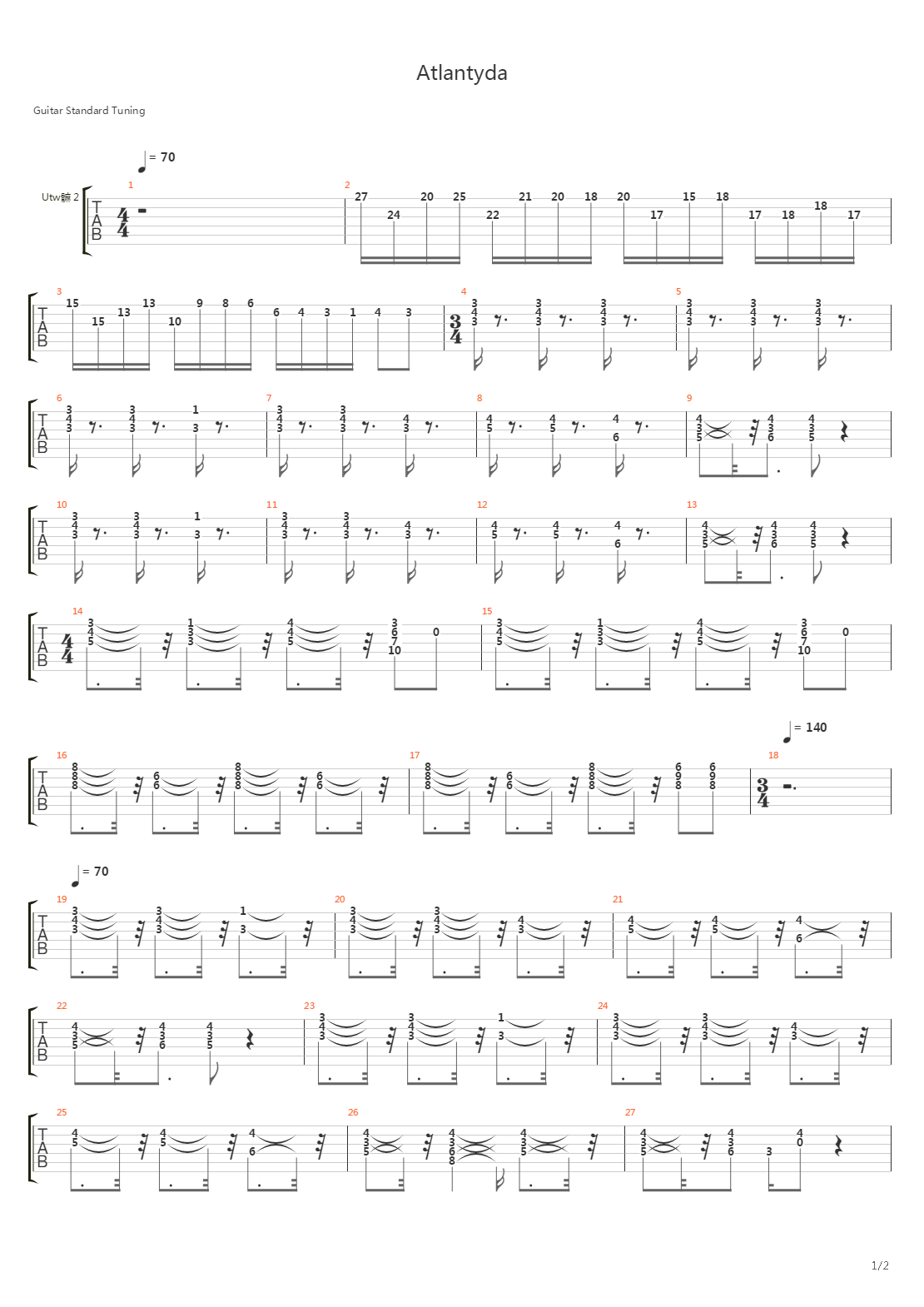 Atlantyda吉他谱