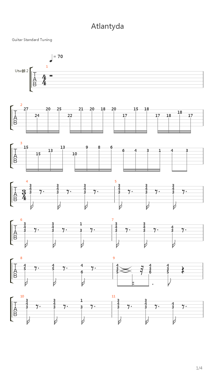 Atlantyda吉他谱