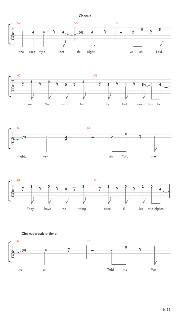 Electric Nights吉他谱