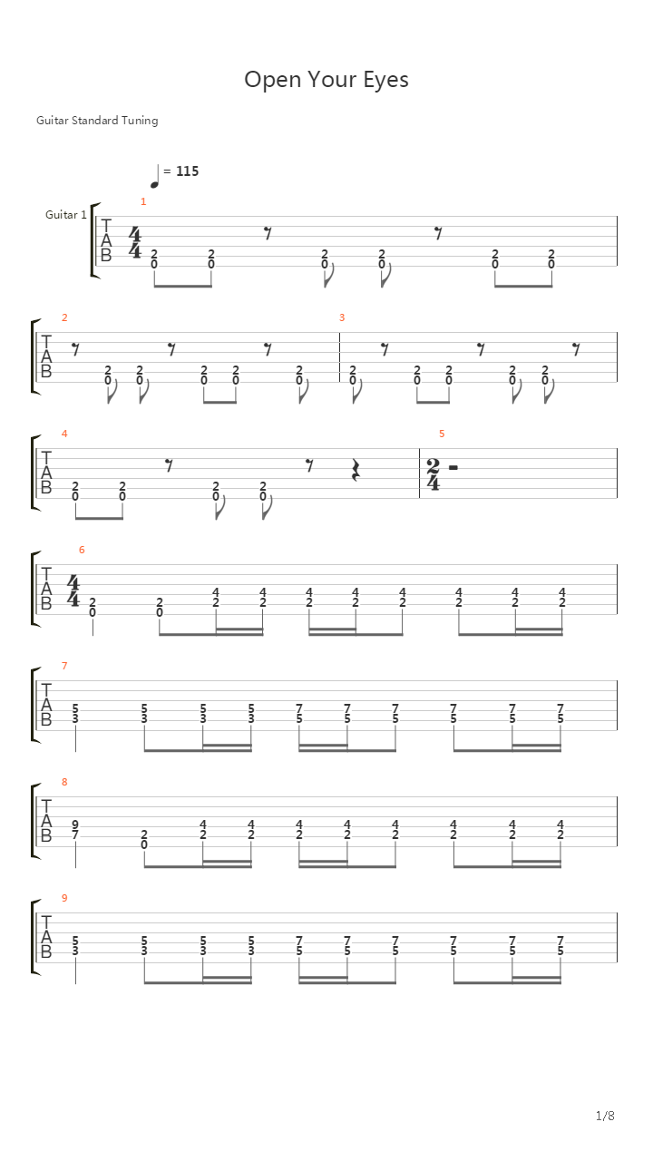 Open Your Eyes吉他谱
