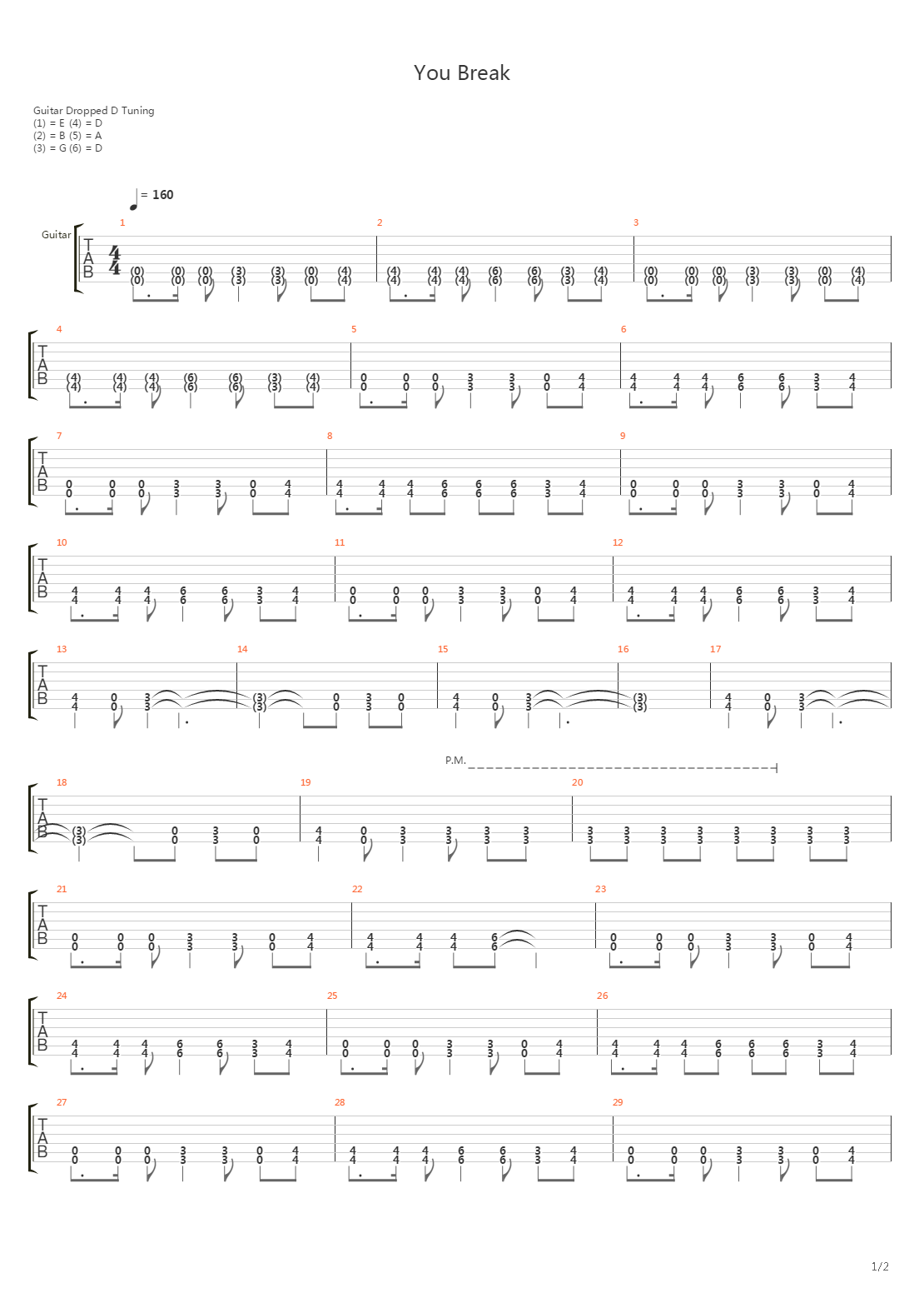 You Break吉他谱