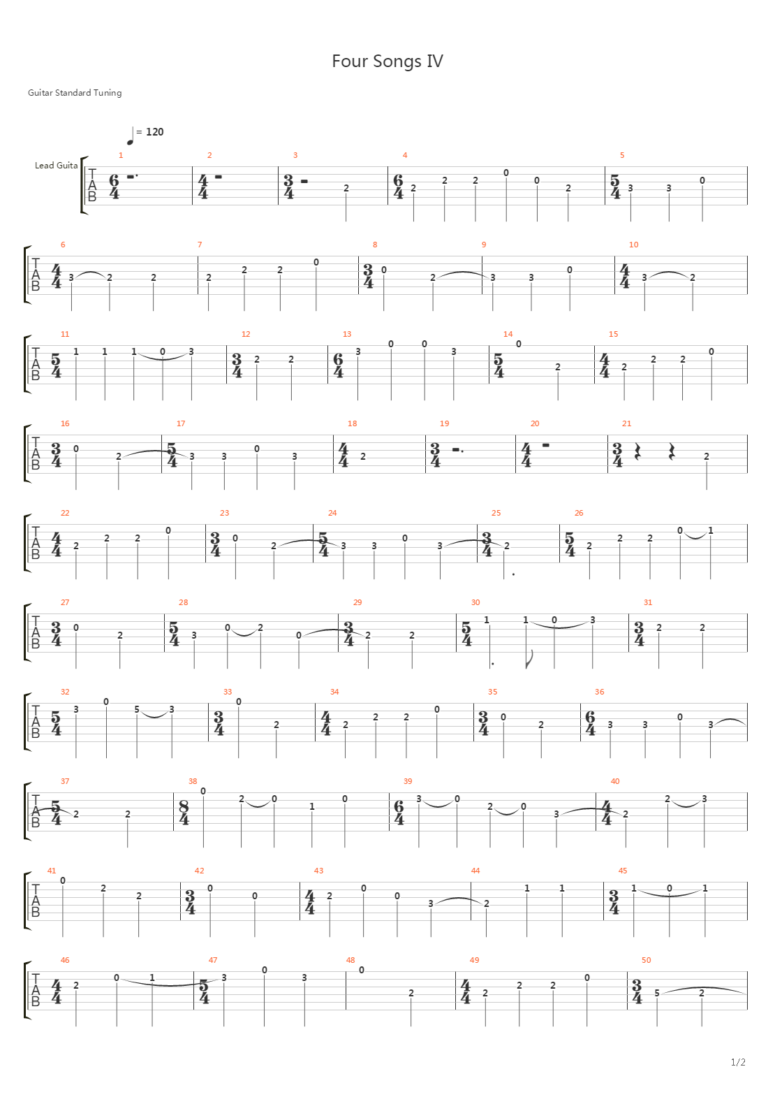 Four Songs Iv吉他谱