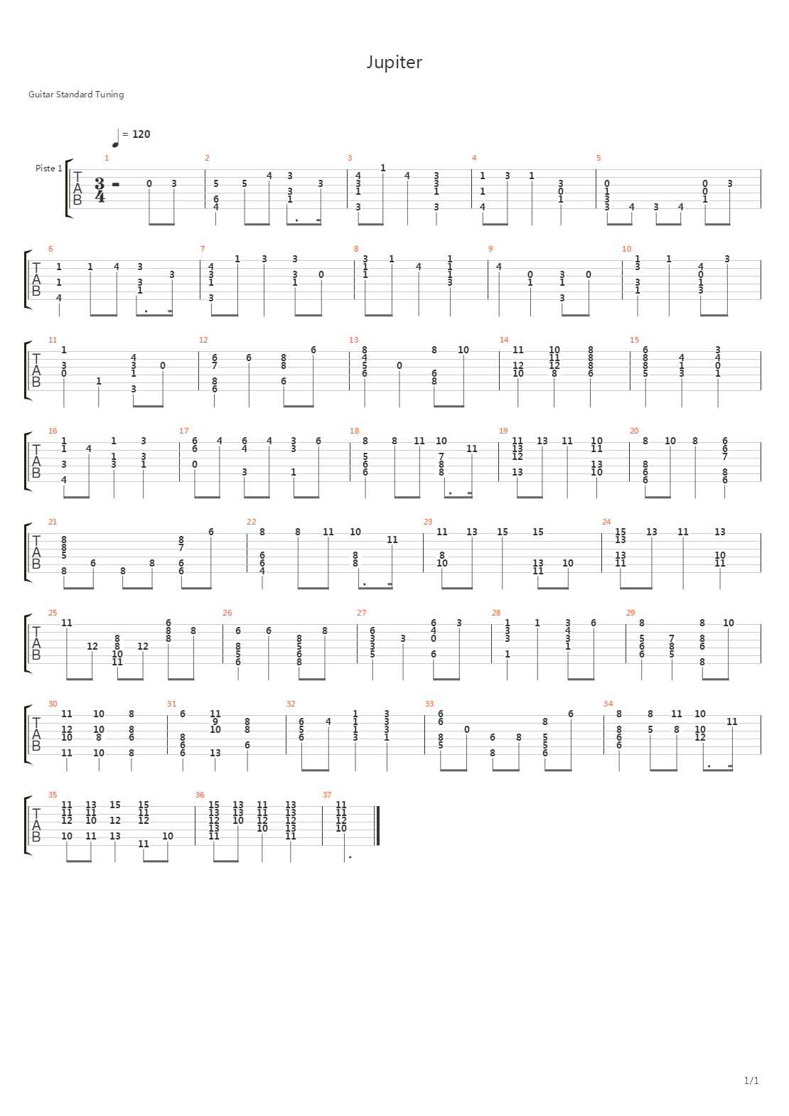 Jupiter The Bringer Of Jollity吉他谱