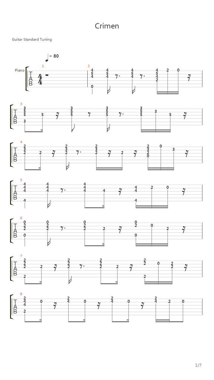 Crimen吉他谱