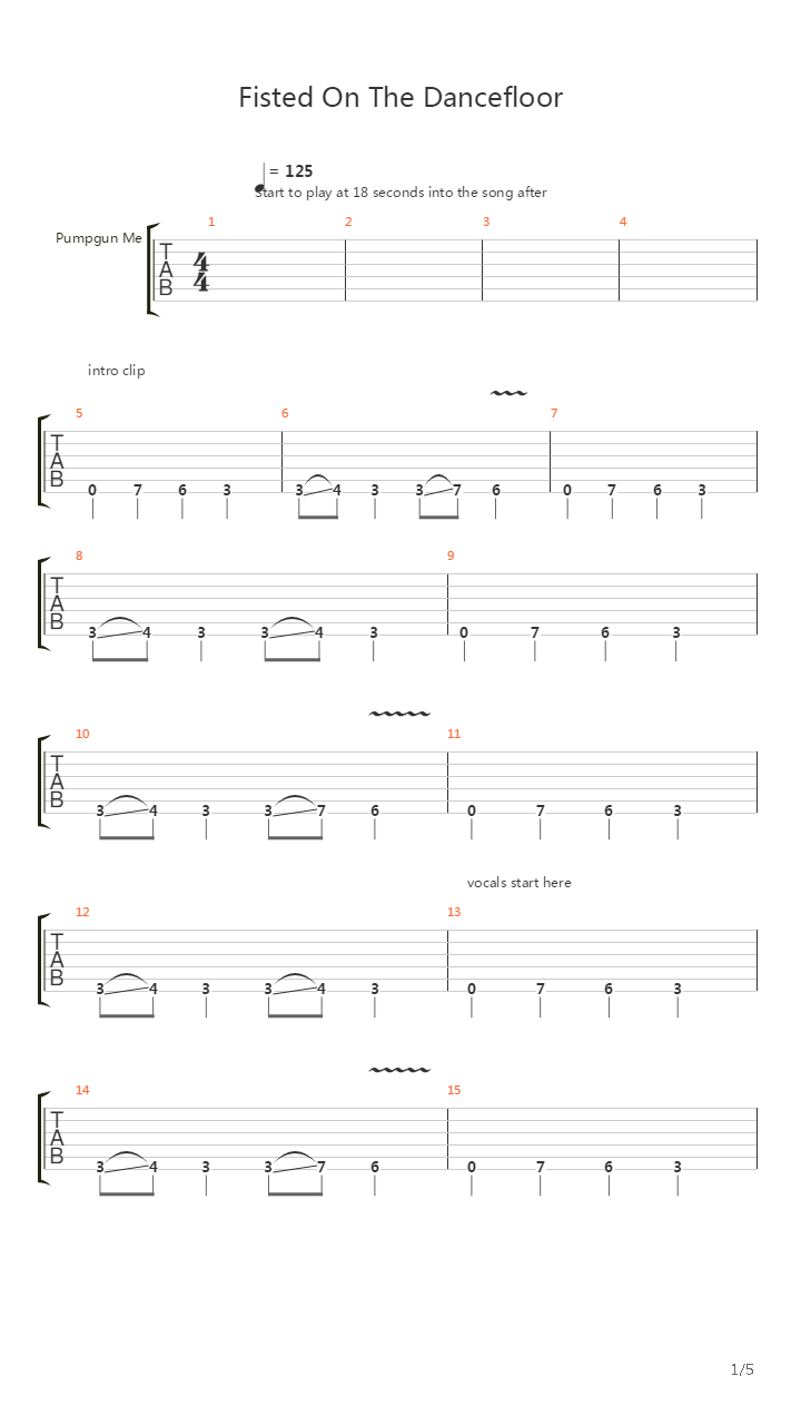 Fisted On The Dancefloor吉他谱