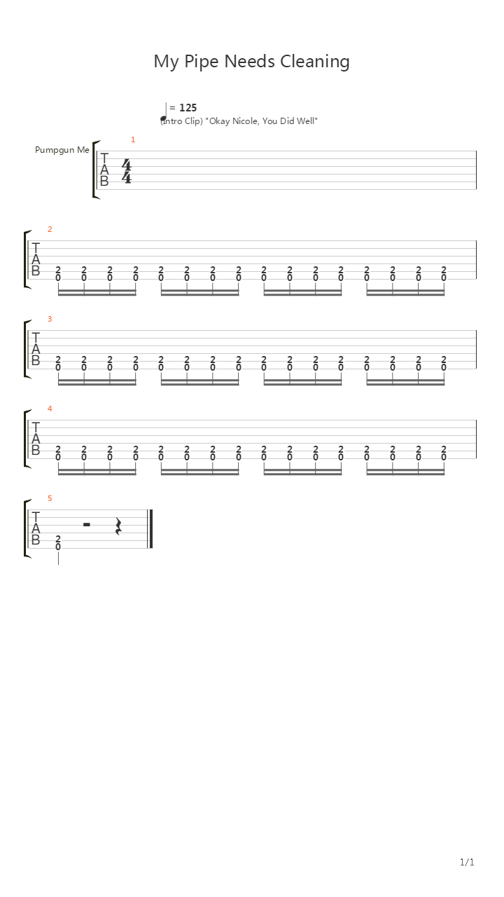 My Pipe Needs Cleaning吉他谱