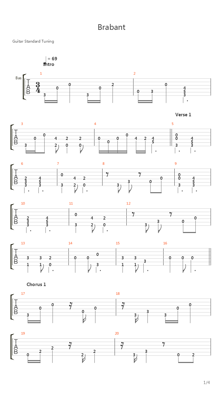 Brabant吉他谱