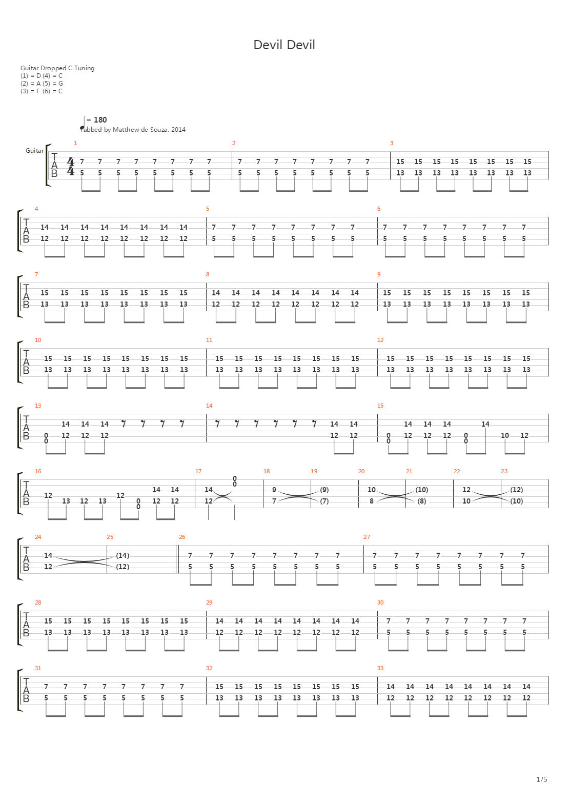 Devil Devil吉他谱