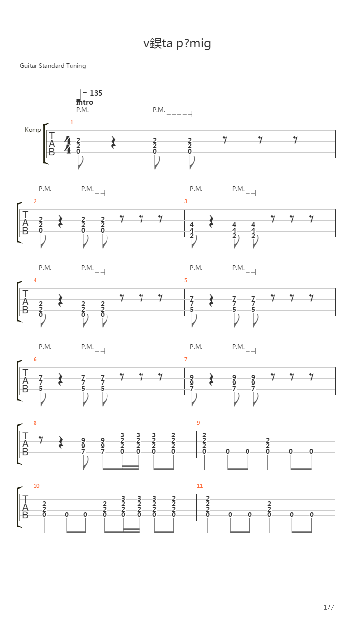 Vanta Pa Mig吉他谱