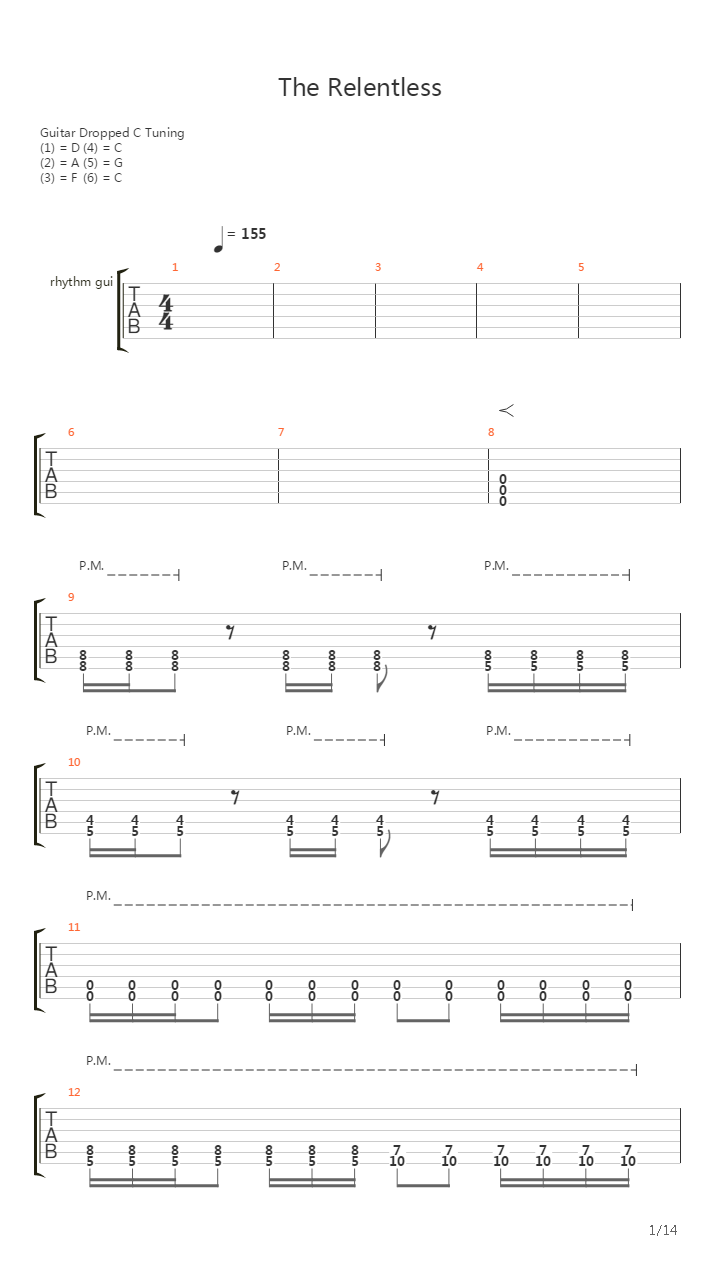The Relentless吉他谱