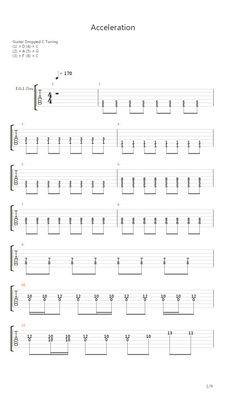 Acceleration吉他谱