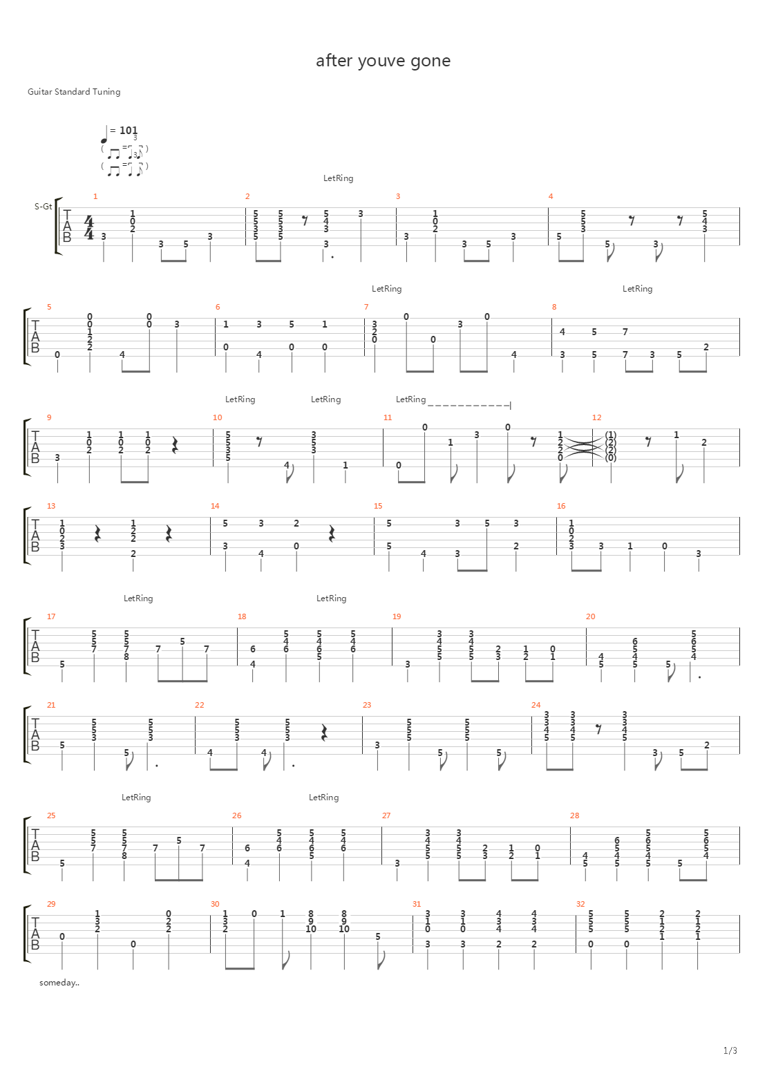 After Youve Gone吉他谱