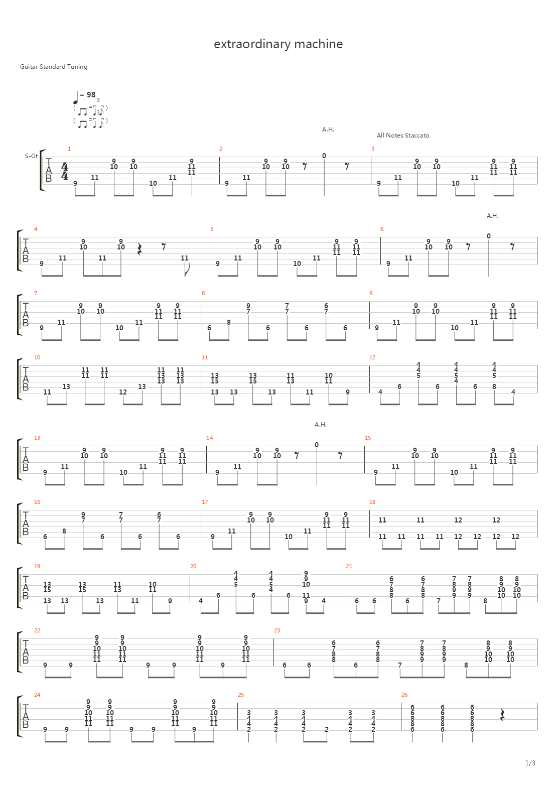 Extraordinary Machine吉他谱