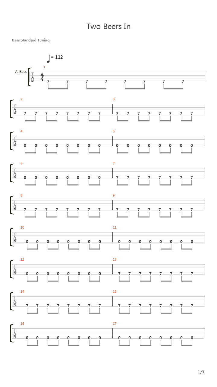 Two Beers In吉他谱