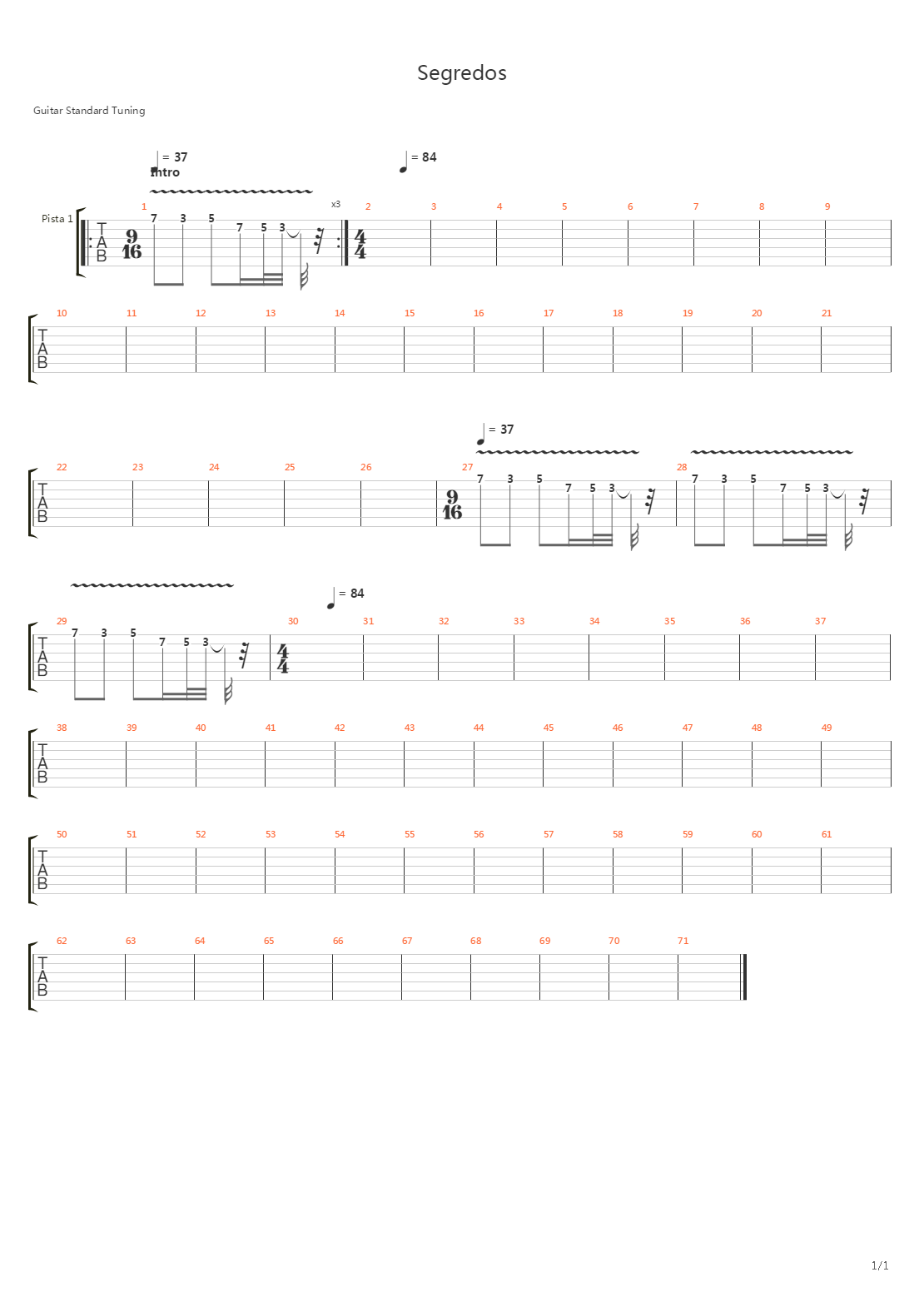 Segredos吉他谱