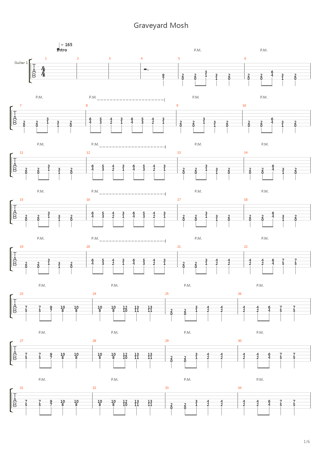 Graveyard Mosh吉他谱