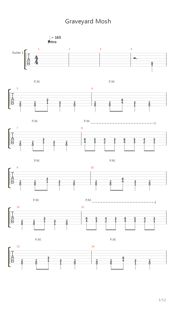 Graveyard Mosh吉他谱