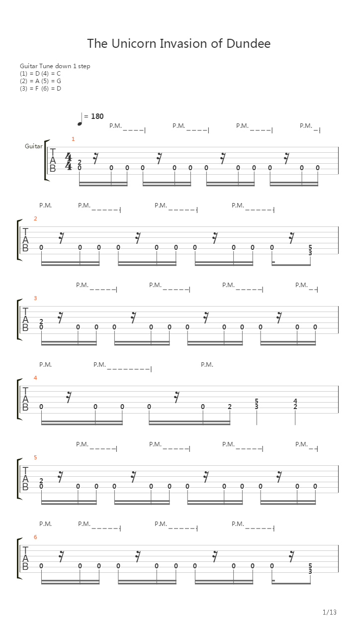 The Unicorn Invasion Of Dundee吉他谱