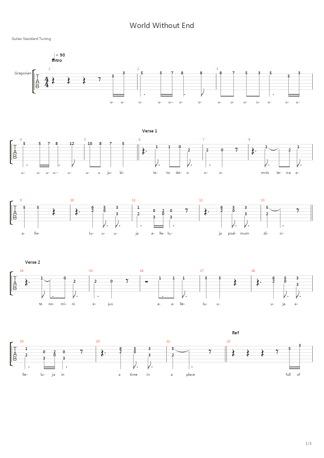 World Without End吉他谱