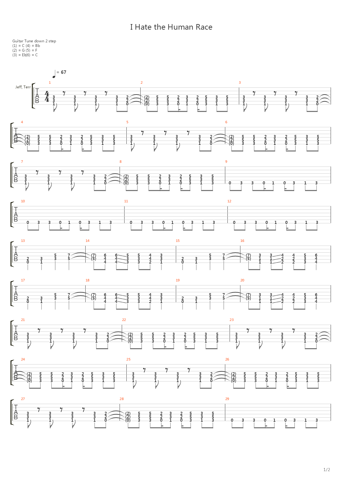 I Hate The Human Race吉他谱
