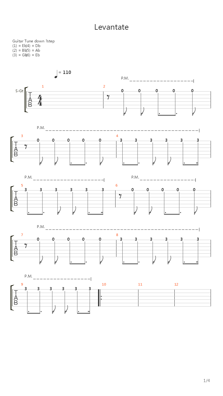 Levantate吉他谱