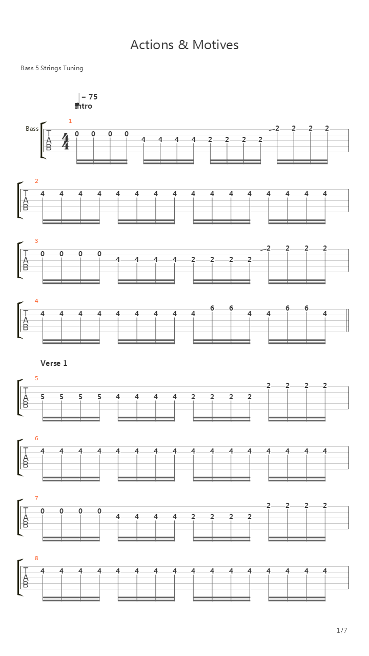 Actions And Motives吉他谱