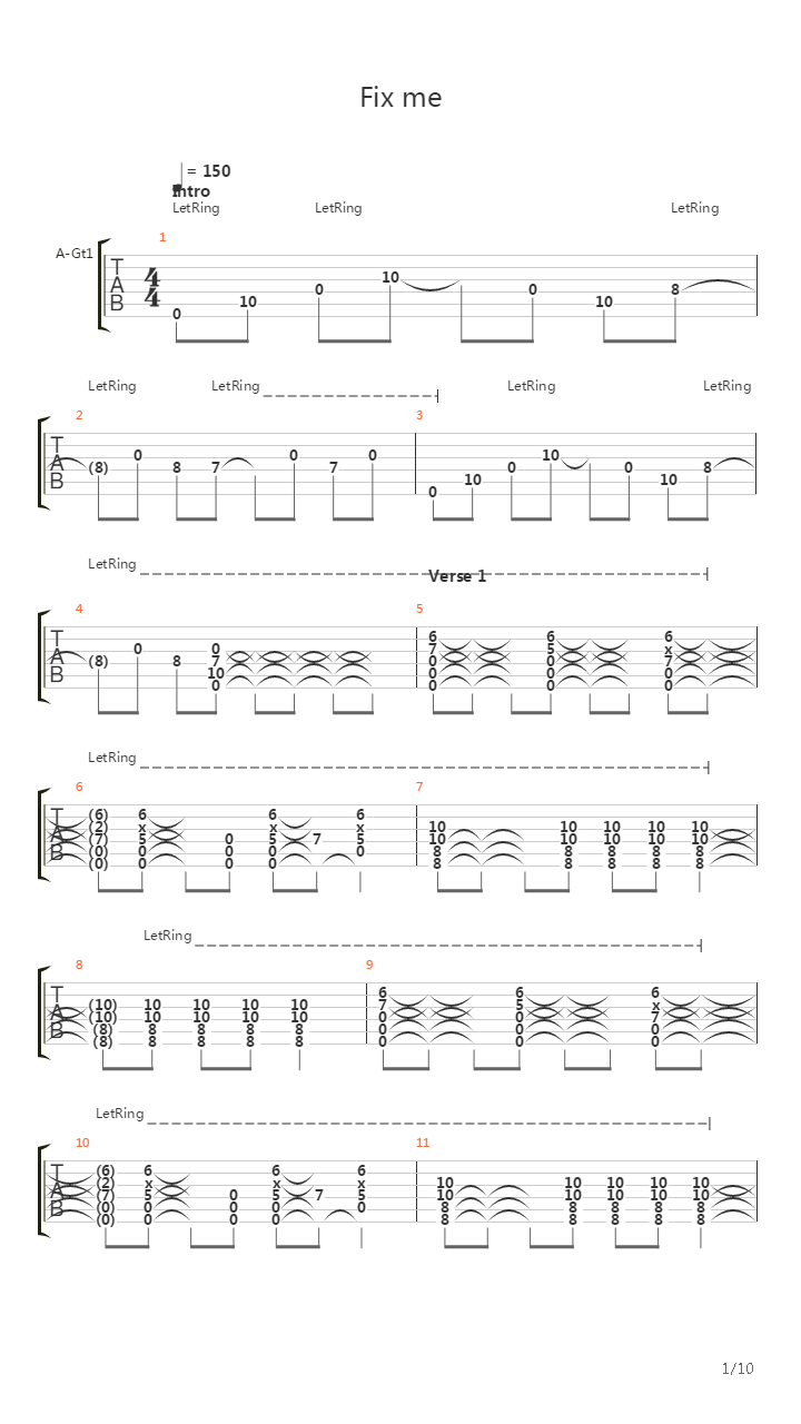 Fix Me Acoustic吉他谱