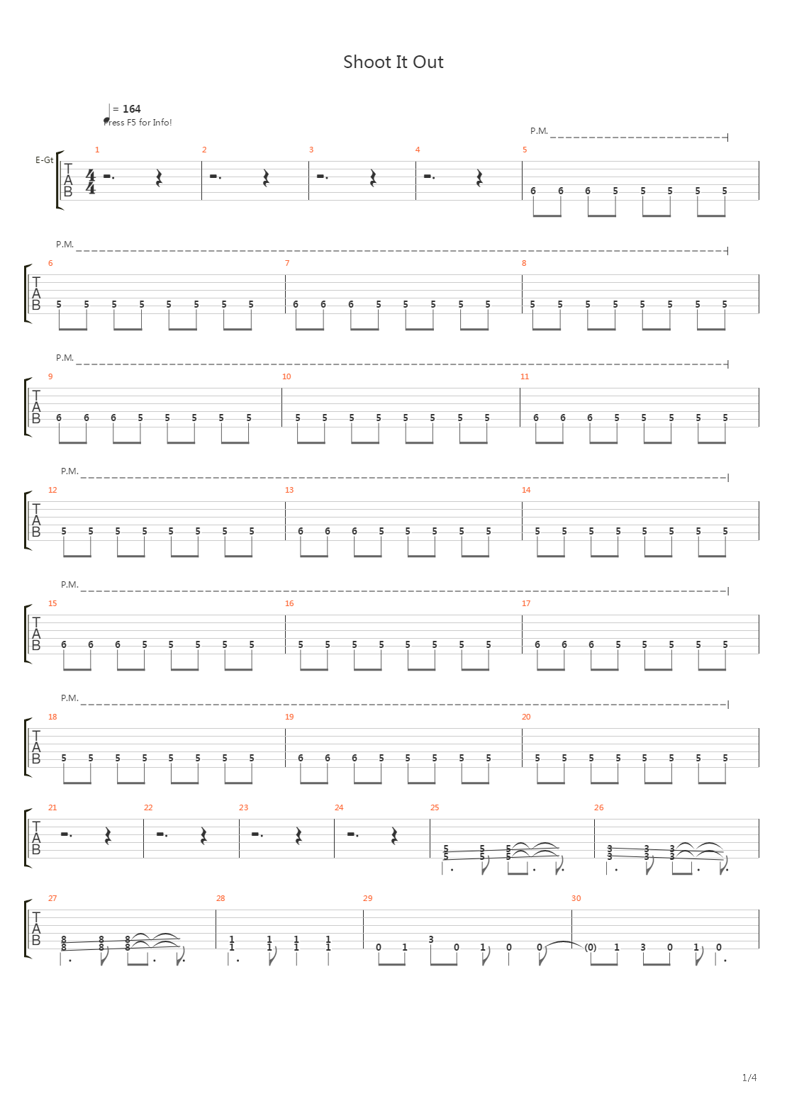 Shoot It Out吉他谱