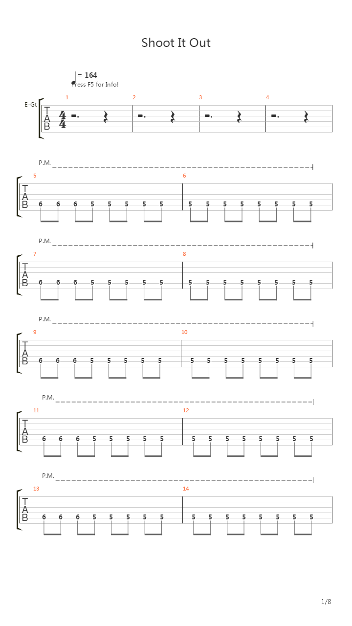 Shoot It Out吉他谱